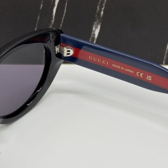 NEW GG1862S 004 GUCCI CAT EYE BLACK/BLUE WOMEN GUCCI SUNGLASSES - Picture 8 of 10